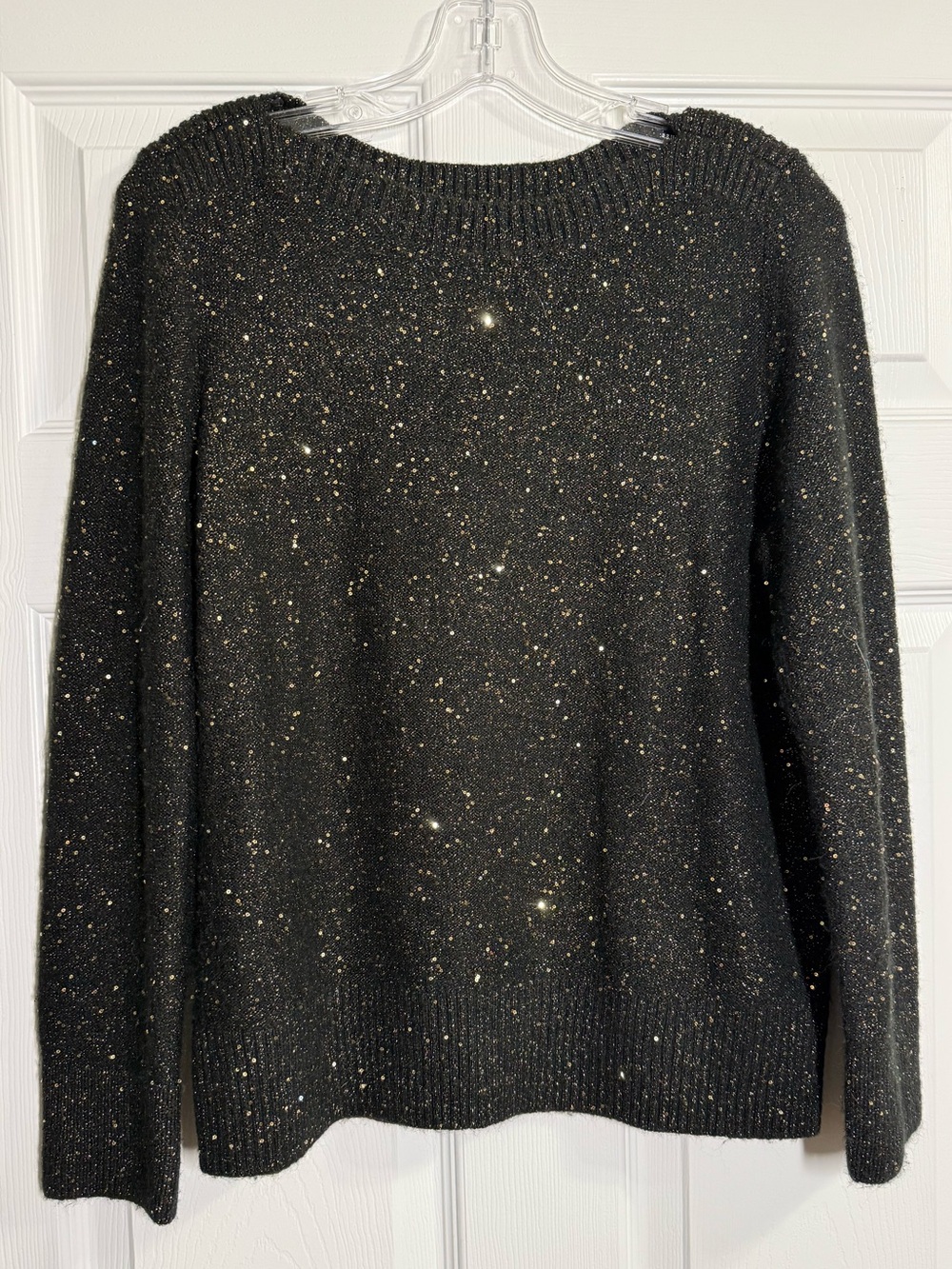 Loft Women’s Gold/Black Sparkly Sweater